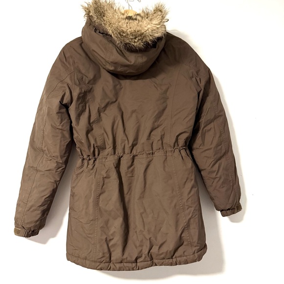 Eddie Bauer Parka Jacket Coat Weatheredge M Tall Brown Down Zip Hooded 650 Fill - Picture 7 of 14